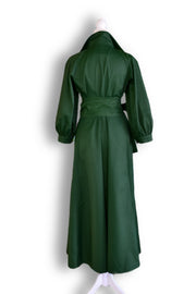 Charleston Dress with Collar in Forest Green