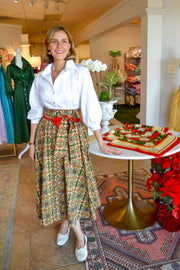 Charleston Dress with Collar in Christmas Tile and White