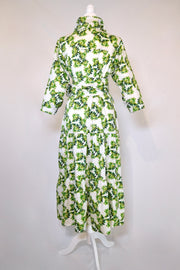 Waverly Tiered Dress in Green and White Camellia