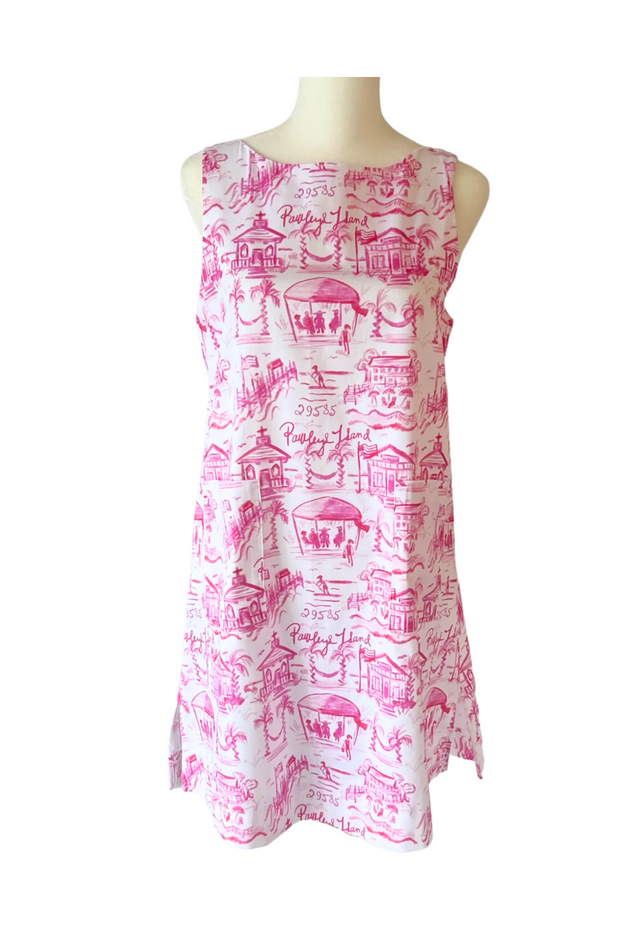 Pink Toile Sea View Shift
