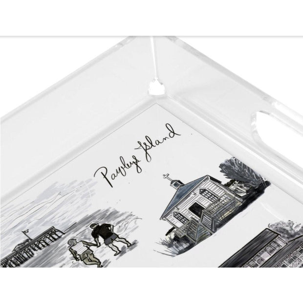 Small Square Black and White Pawleys Island Tray