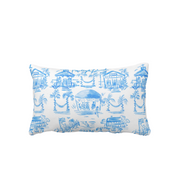 Pawleys Toile Cotton Lumbar Pillow in Blue or Pink