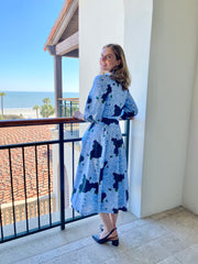Charleston Midi Dress in Navy Hydrangea