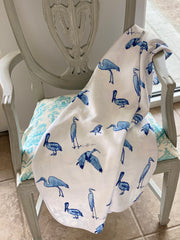Pawleys Island Toile Baby Blanket with Reverse Print