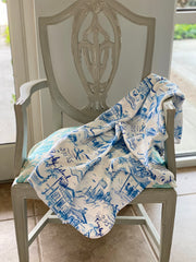 Pawleys Island Toile Baby Blanket with Reverse Print
