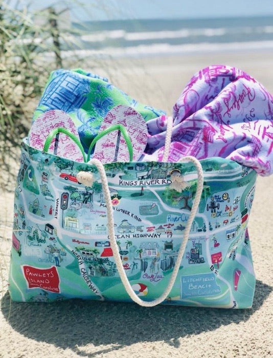 Pawleys Map Rope Tote