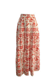 Red Toile Atalaya Maxi Skirt