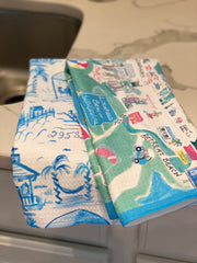 Pawleys Island Kitchen Towel in Map Print